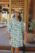 Load image into Gallery viewer, Aloha Shirt Dress ~ OLIVE PALAKA
