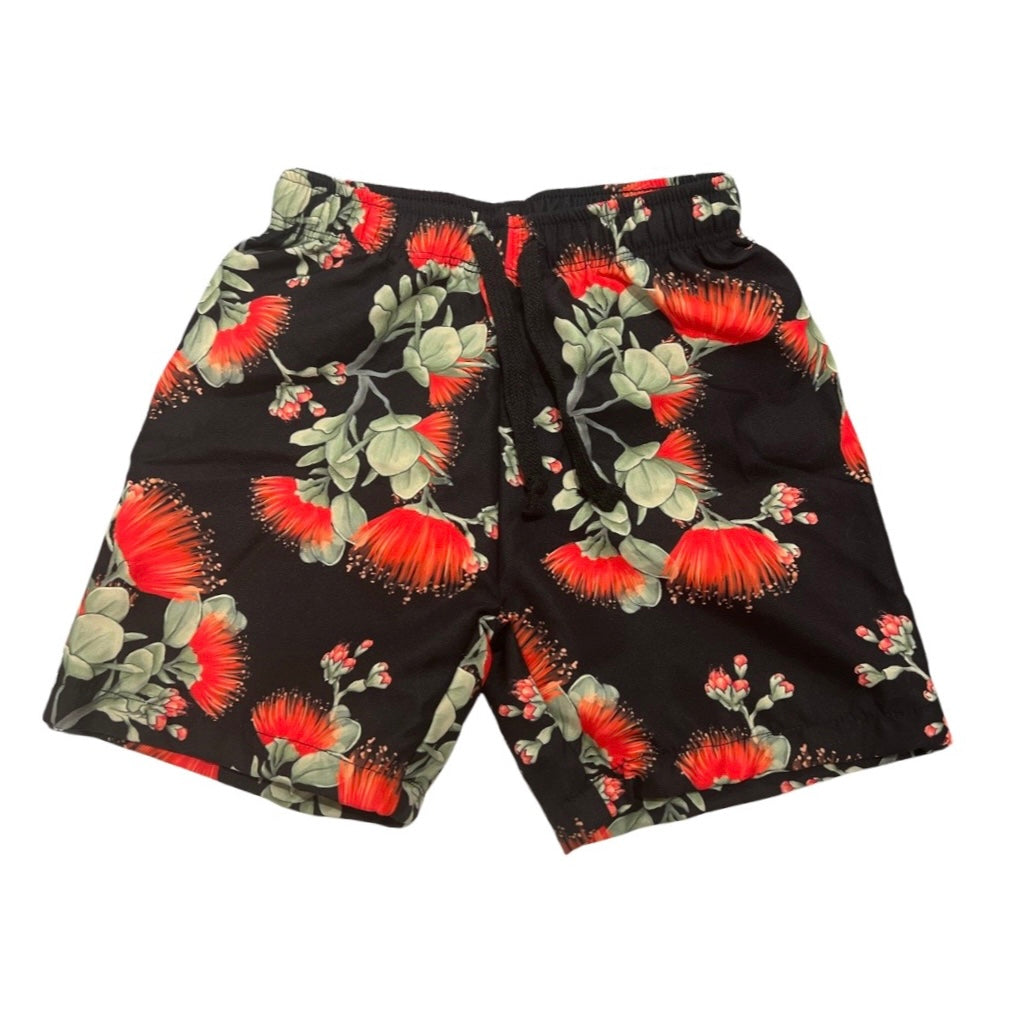 Keiki (Kids) Swim Shorts ~ RED `OHI`A