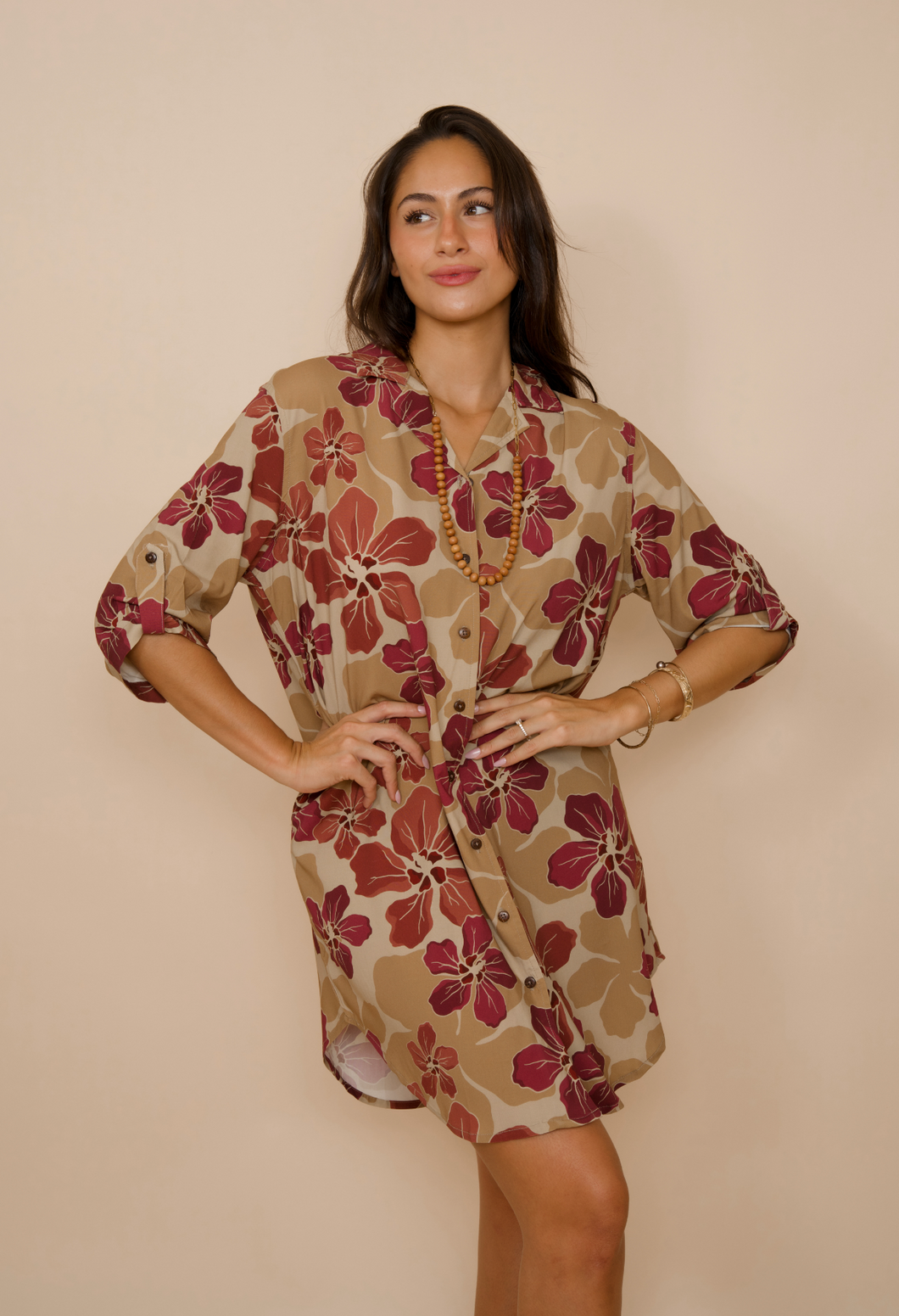 Aloha Shirt Dress ~ HAU X Cappuccino