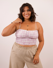 Load image into Gallery viewer, Ari Smocked Top ~ Lilac Palaka
